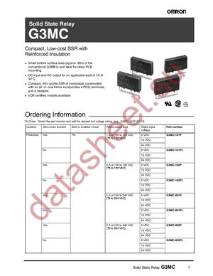 G3MC-101PL DC12 datasheet  
